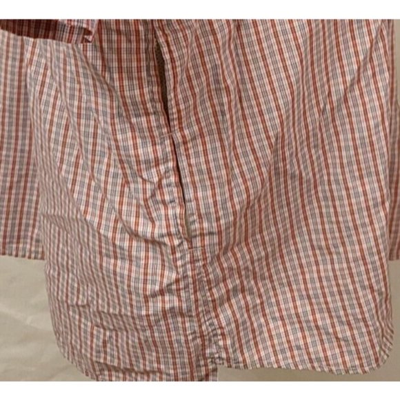 Eddie Bauer Travex Mens Tall XL Red Stripe Plaid Short Sleeve Hike Fish Shirt - Picture 5 of 11